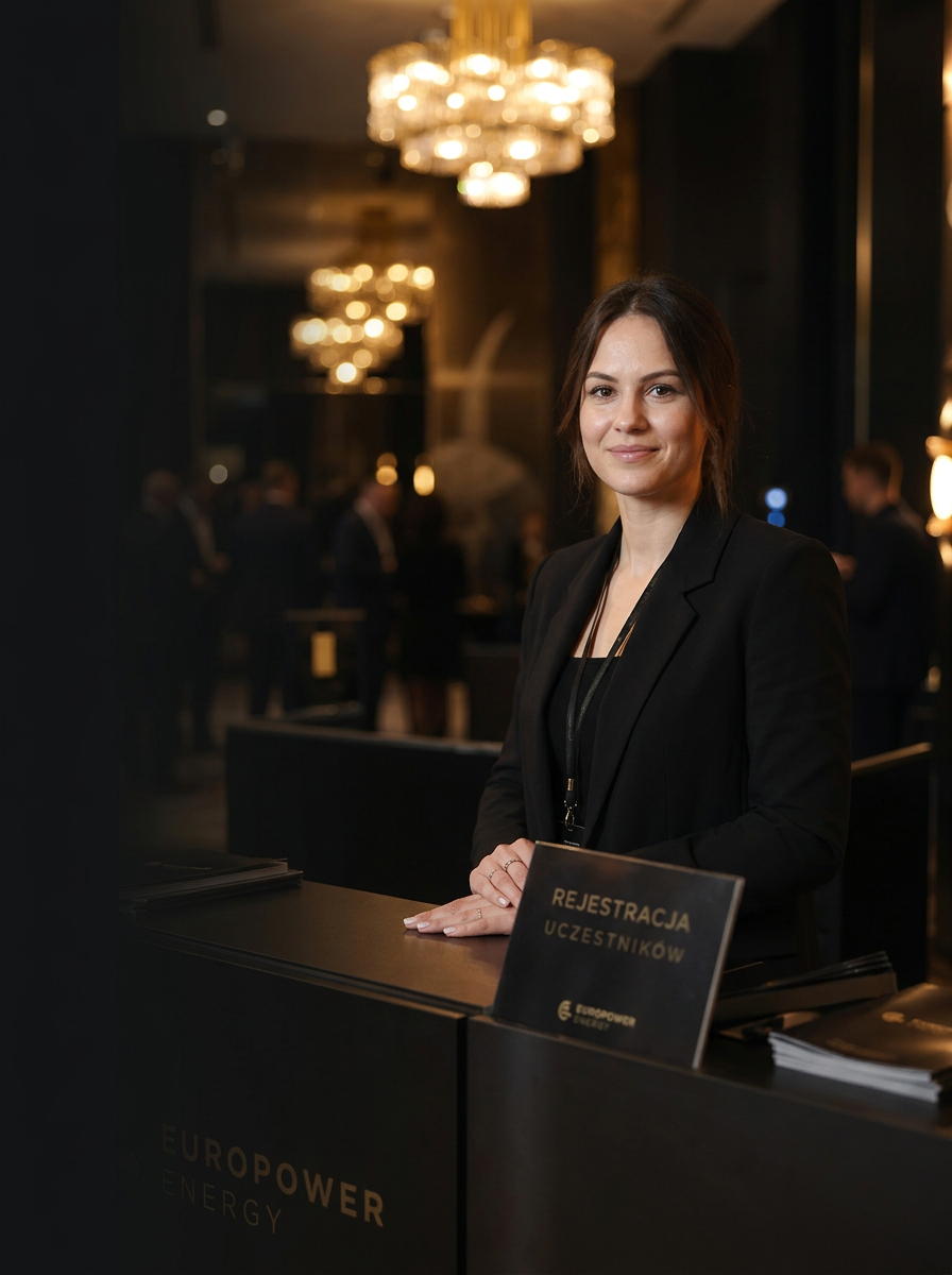Profesjonalna hostessa na evencie targowym